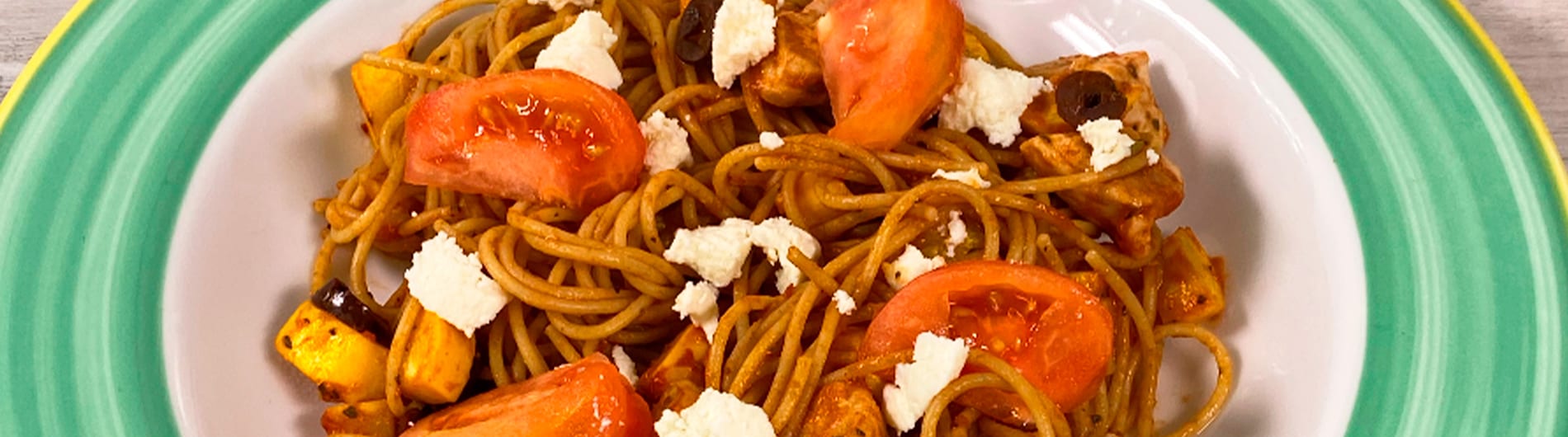 Banner Spaghetti sin gluten al estilo mediterráneo