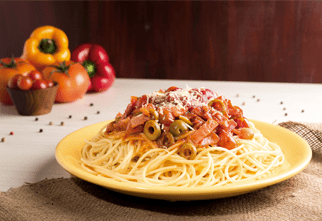 Spaghetti Doria con Tocineta y Salsa Lista de Tomate Doria Ranchero
